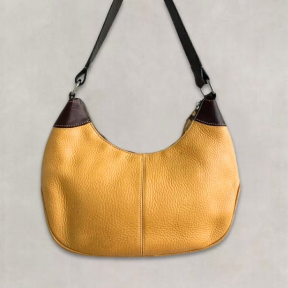 Dooney & Bourke Hobo Shoulder Handbag Pebbled All-Weather Leather Yellow Mustard - Picture 2 of 16
